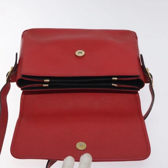 BALENCIAGA Shoulder Bag Leather Vintage Red Gold - Picture 11 of 15